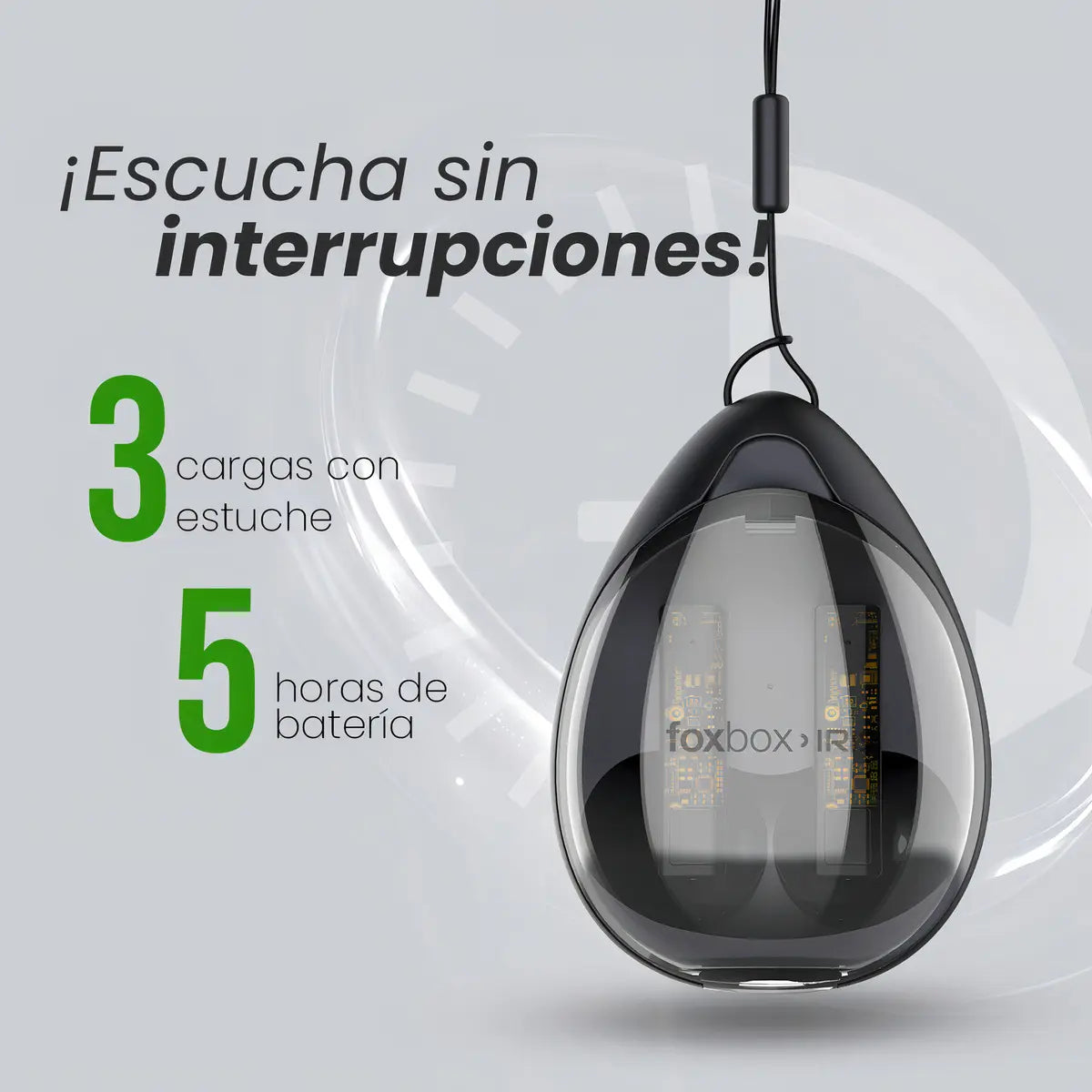 Audífonos Inalámbricos - Iris - Color Negro - Foxbox