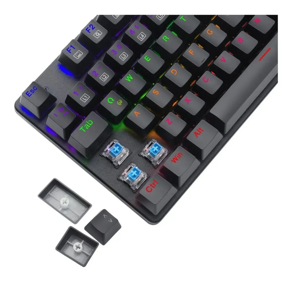 Teclado Mecánico T-Dagger Bora T-TGK313 Blue QWERTY Español Retroiluminación Rainbow