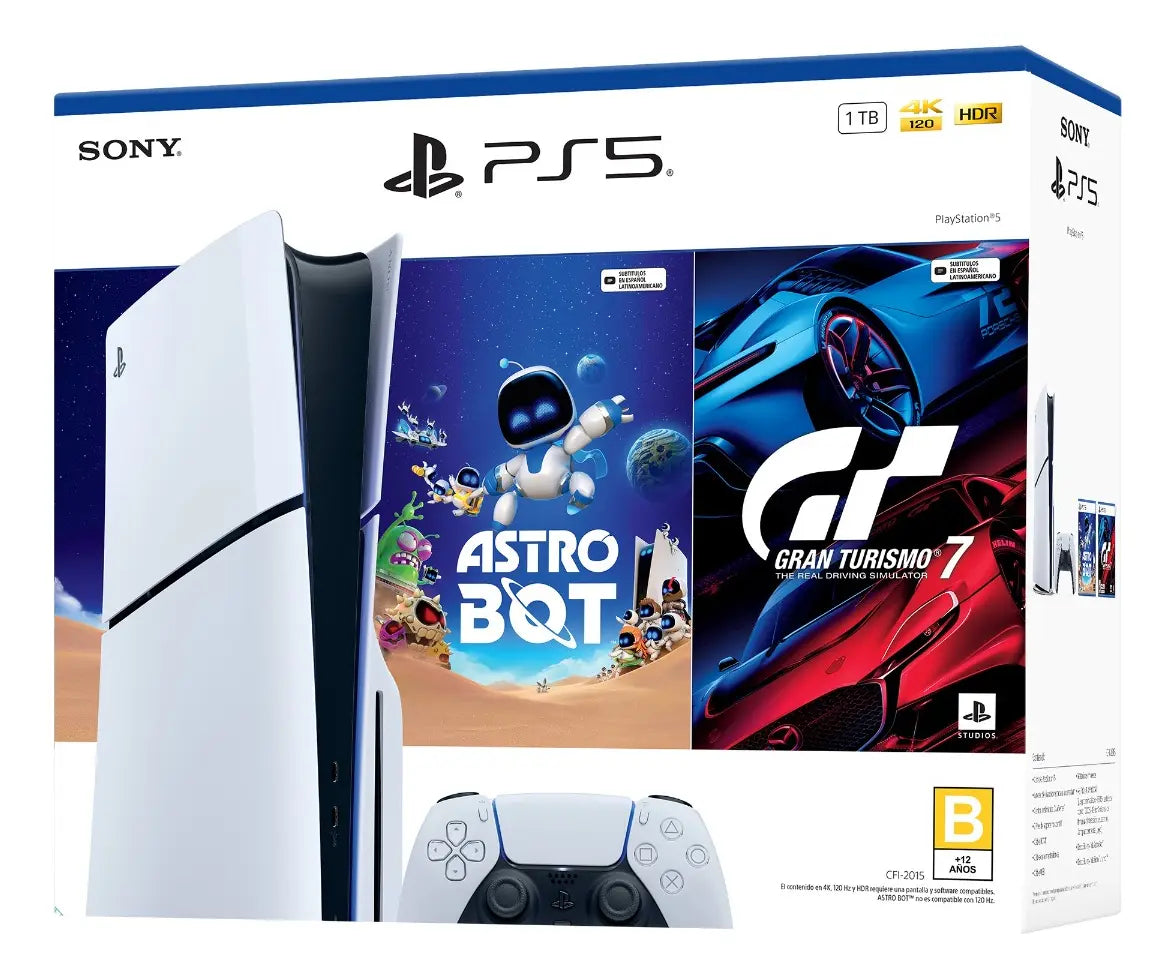 Consola PS5 Slim Con Lector De Discos Semi Nueva Incluye Juegos Atro Bot - Gran Turismo 7