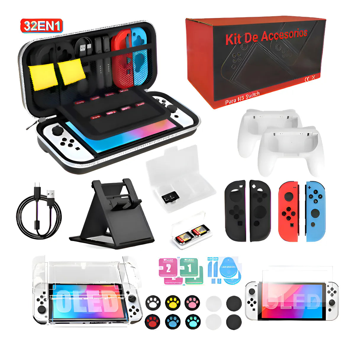 Aiyinsmart Kit De Estuche Y Accesorios Para Nintendo Switch Oled 32 En 1