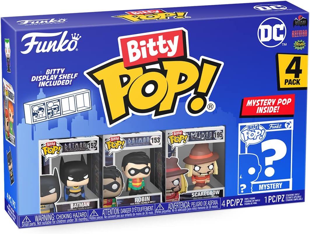 Funko Bitty Pop Batman, Robin, Scarecrow, Mystery (?) 4 Pack (DC)