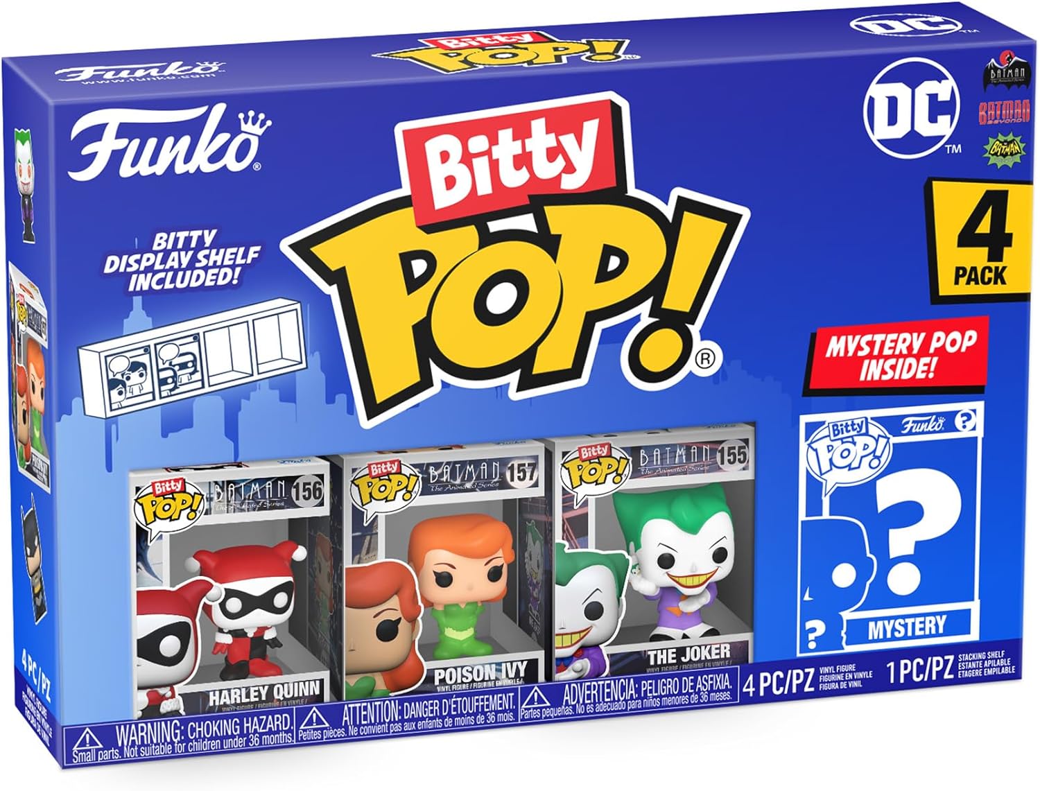 Funko Bitty Pop Harley Quinn, Poison Ivy, The Joker, Mystery (?) 4 Pack (DC)