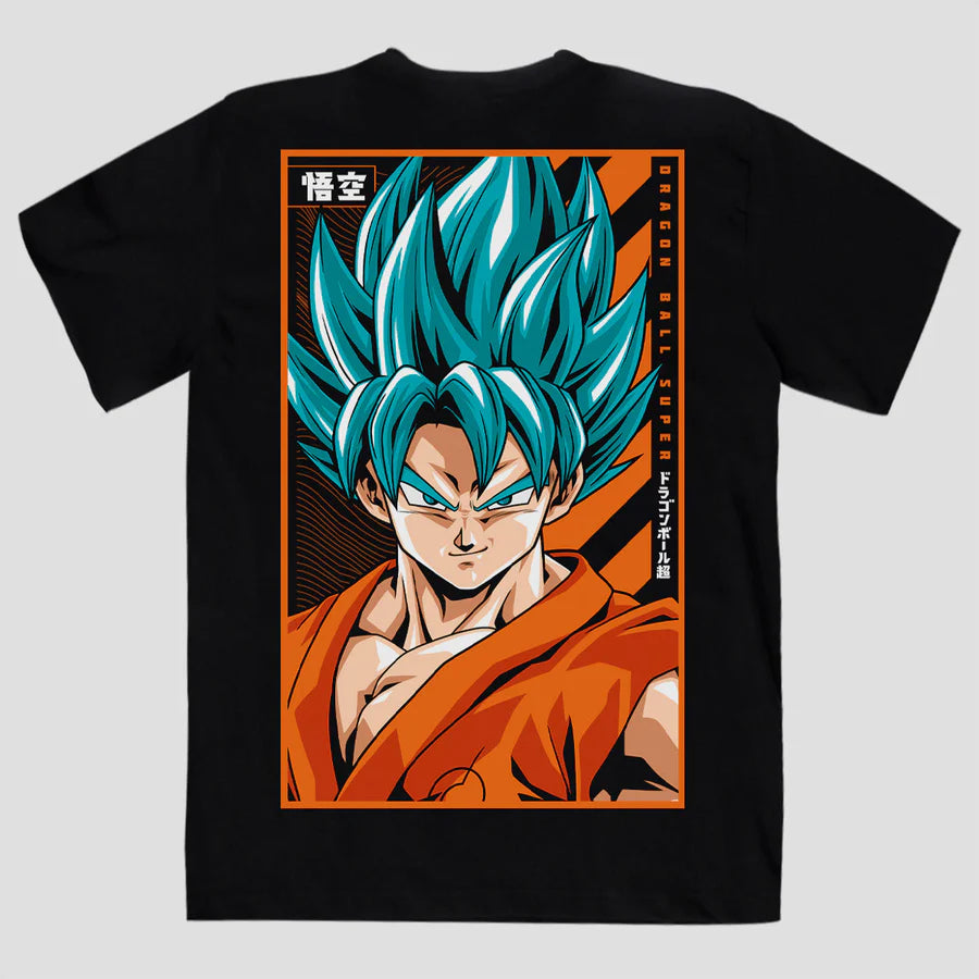 Playera Mascara De Latex Goku SSJ Blue CH (Overzise Fit)
