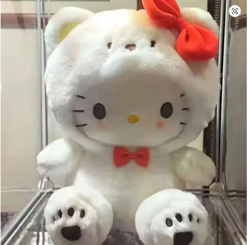 Peluche - Hello Kitty And Friends - Hello Kity Con Disfraz De Oso - 25 cm