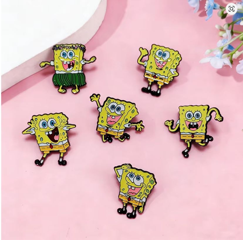 Pin Esmaltado - Bob Esponja - Varios Modelos - Precio Por Pieza