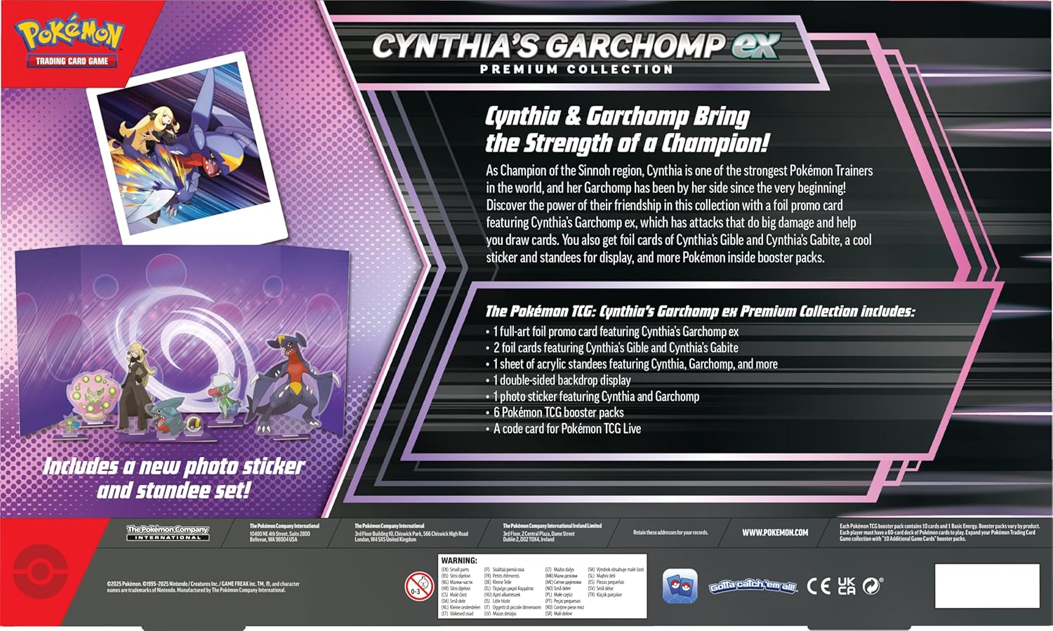 Pokémon TCG: Cynthia’s Garchomp ex Premium  Collection - PIEZA ESPAÑOL