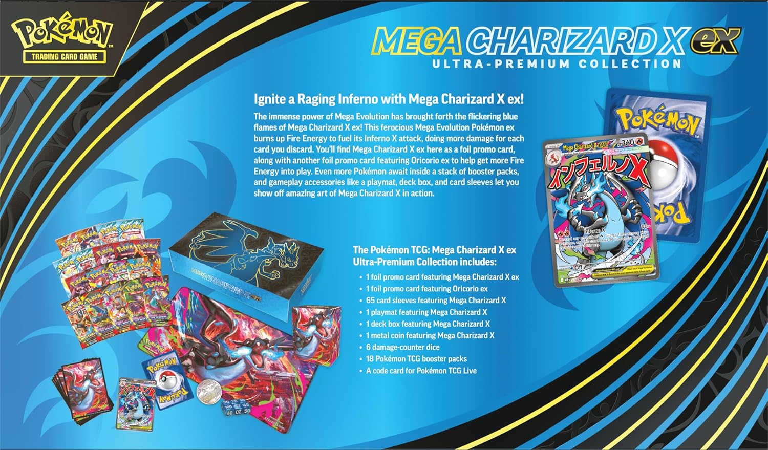 Pokémon TCG: Mega Charizard X ex Ultra-Premium Collection - PIEZA ESPAÑOL