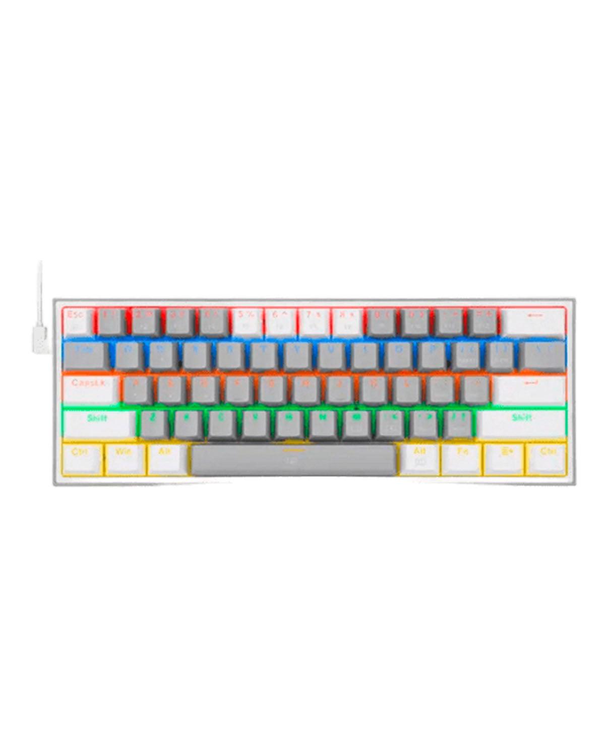 Redragon K617-R Red Fizz Rainbow White/Gray Teclado 60% Ingl