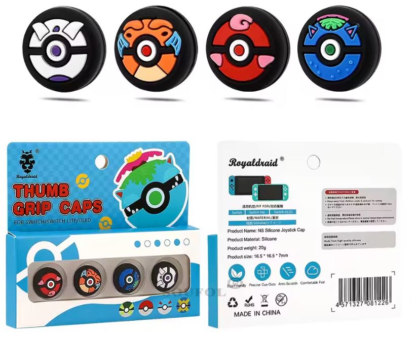 Thumb Grips - Pokeball Ver.2 - 4 Piezas - Nintendo Switch
