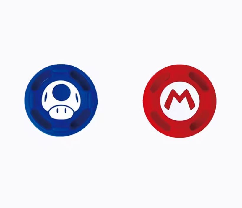 Thumb Grips - Super Mario Bros - Letra M y Hongo - Rojo y Azul - Nintendo Switch