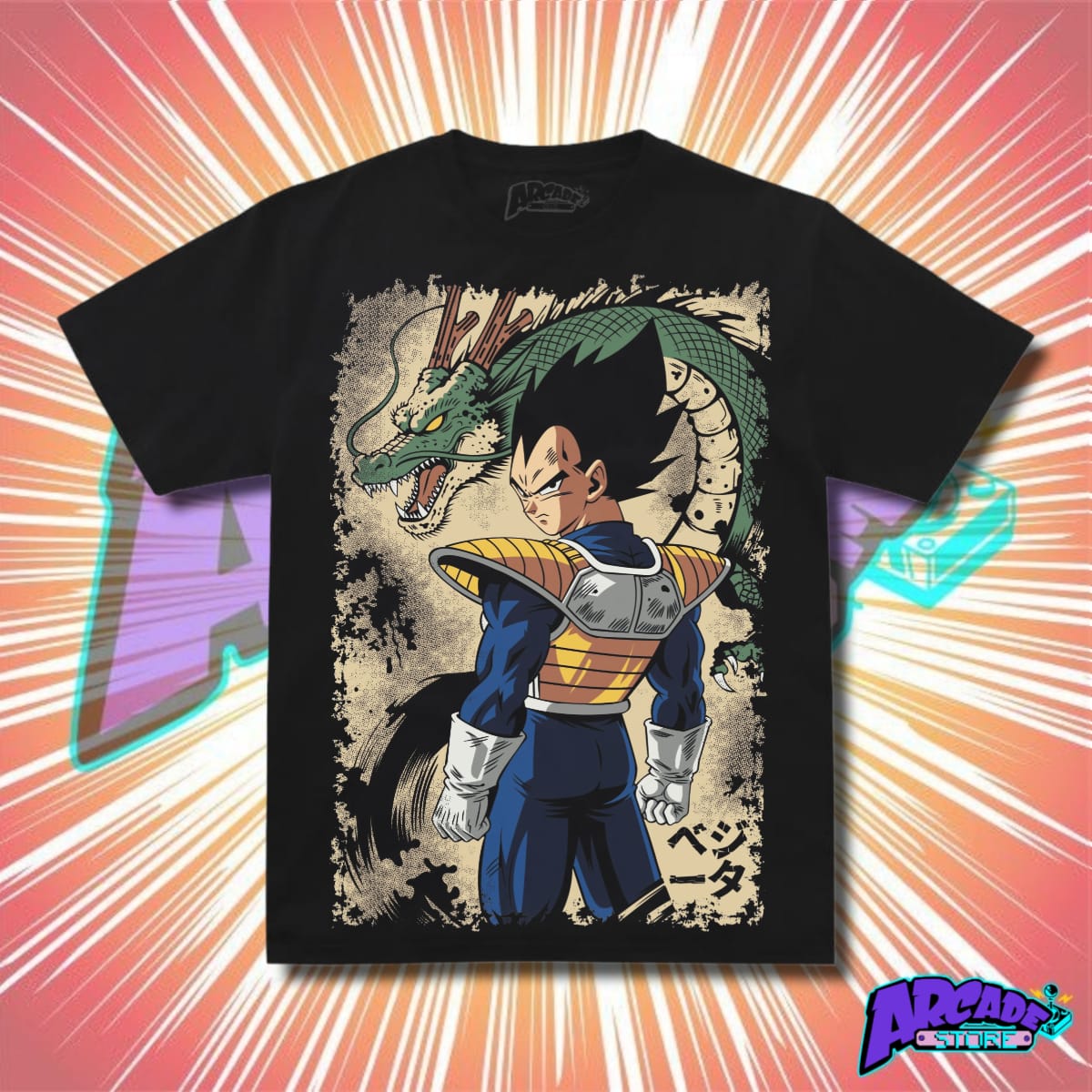 Playera - Arcade - Dragon Ball Z 11 - Vegeta y Shen Long