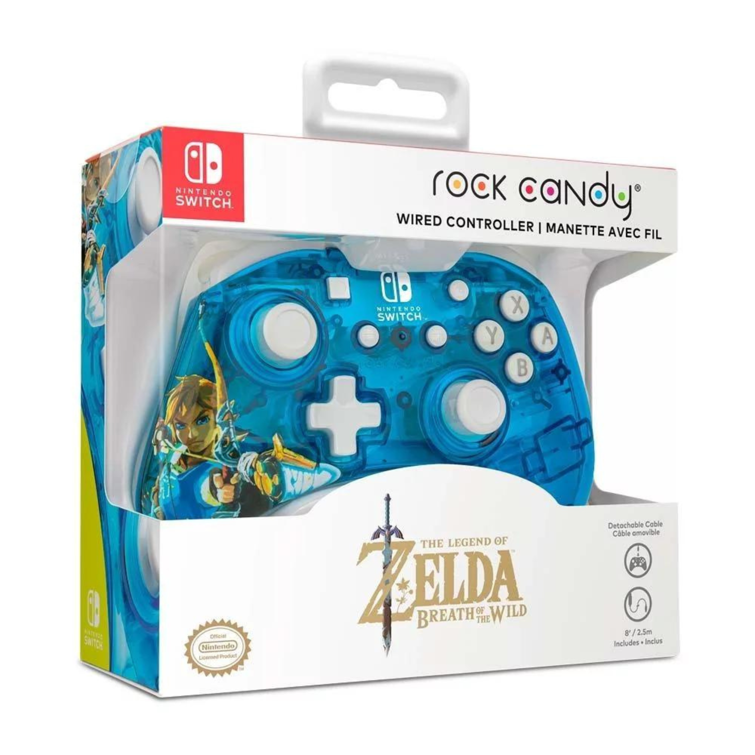 Wired Controller Manette Avec Fil Rock Candy TLOZ Breath of the Wild Nintendo Switch