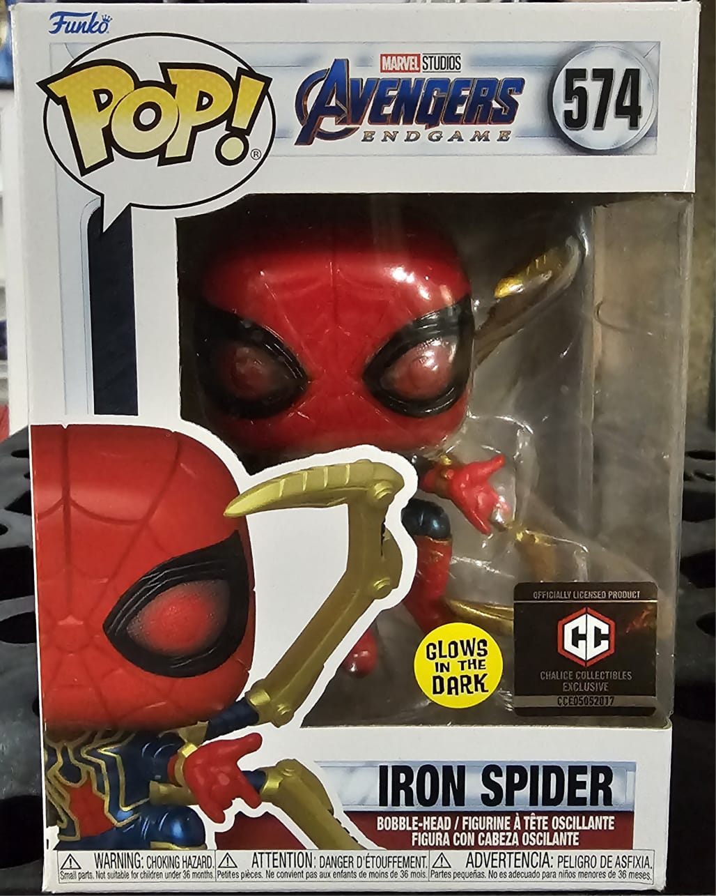 Funko Iron Spider Glows in the Dark Chalice Collectibles Exclusive 574 (Marvel Avengers)