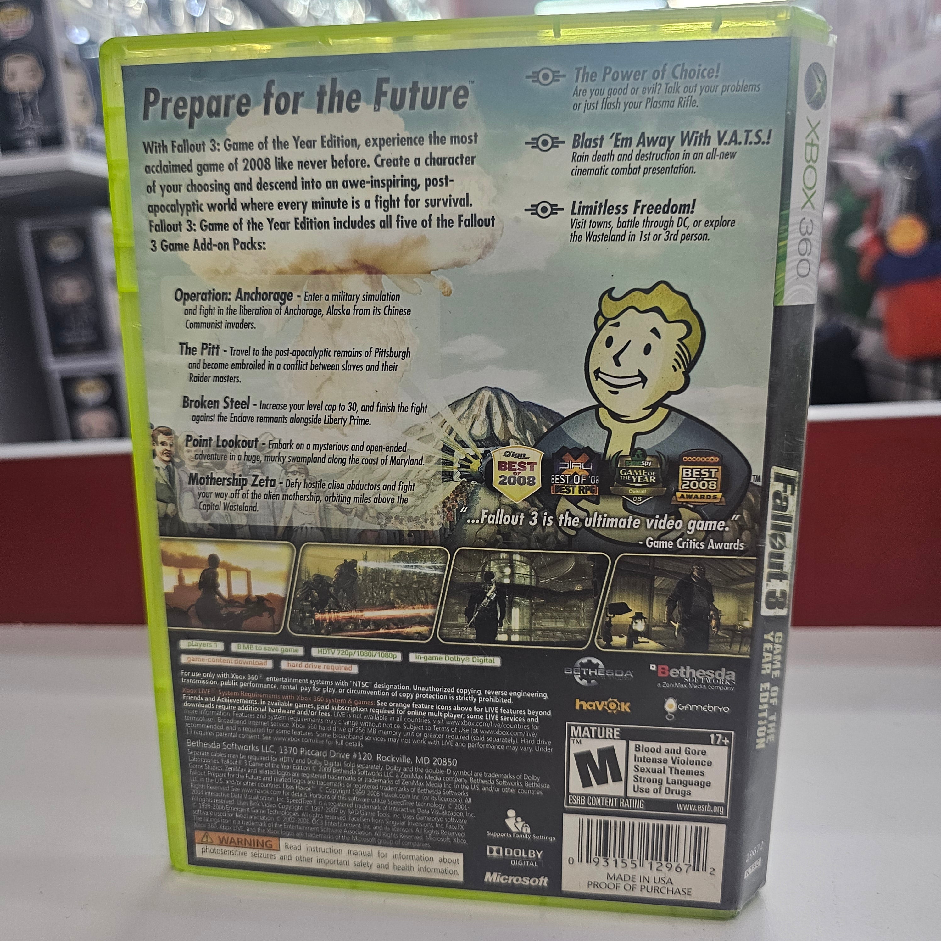 Fallout 3 Game of the Year Xbox 360 Usado