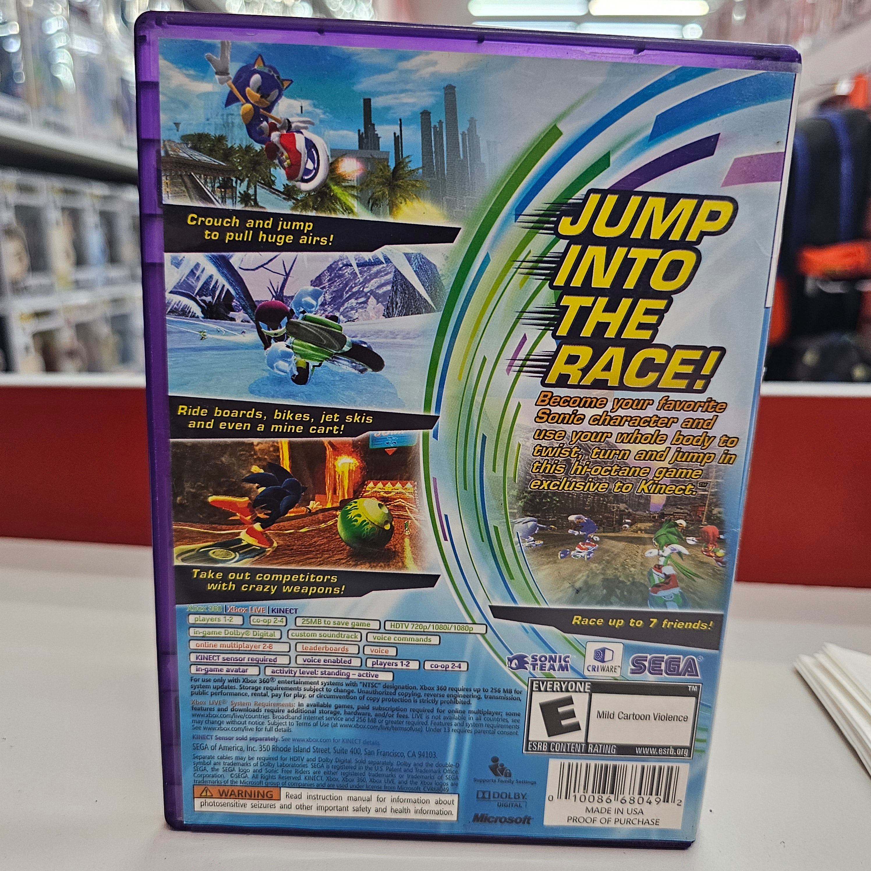 Kinect Sonic Free Riders Xbox 360 Usado