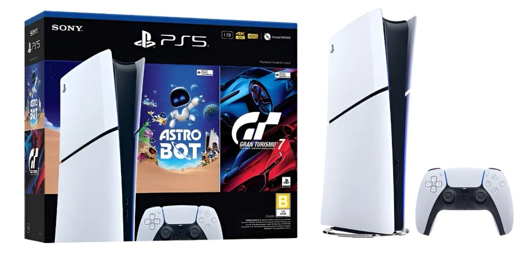 Consola PS5 Slim Digital 1 TB con Juegos Astro Bot y Gran Turismo 7