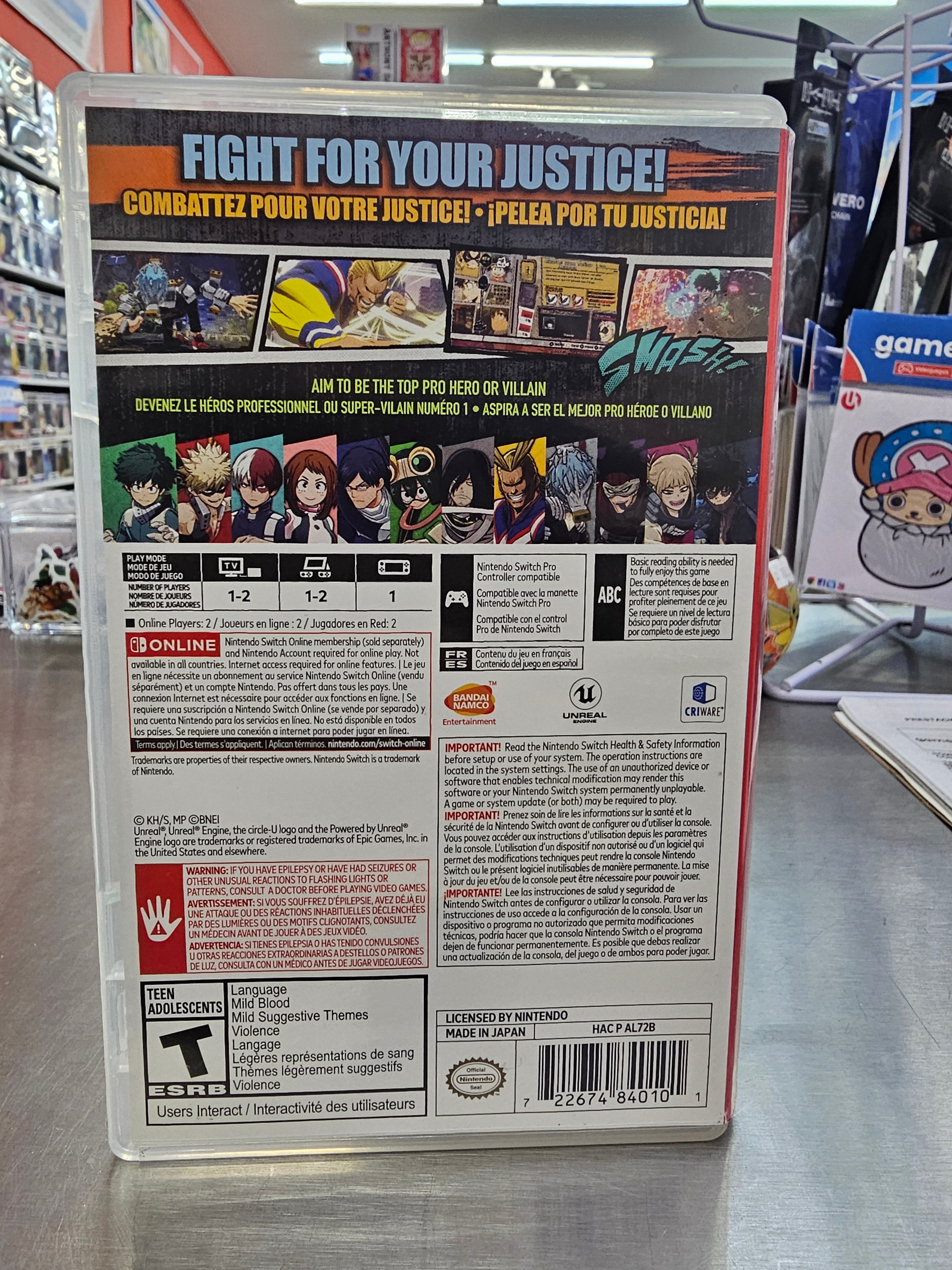 My Hero Ones Justice Nintendo Switch Usado