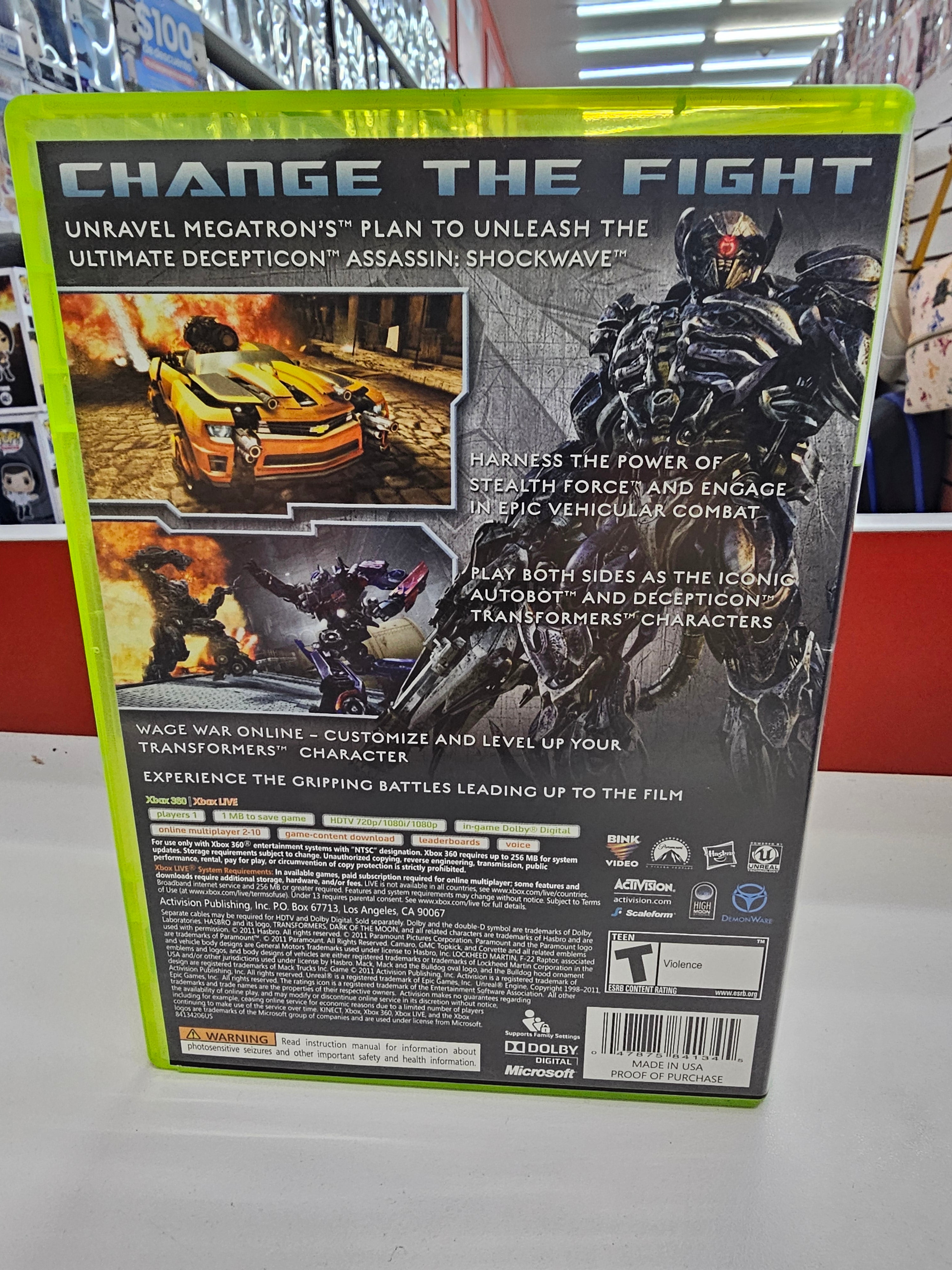 Transformers Dark of the Moon Xbox 360 Usado