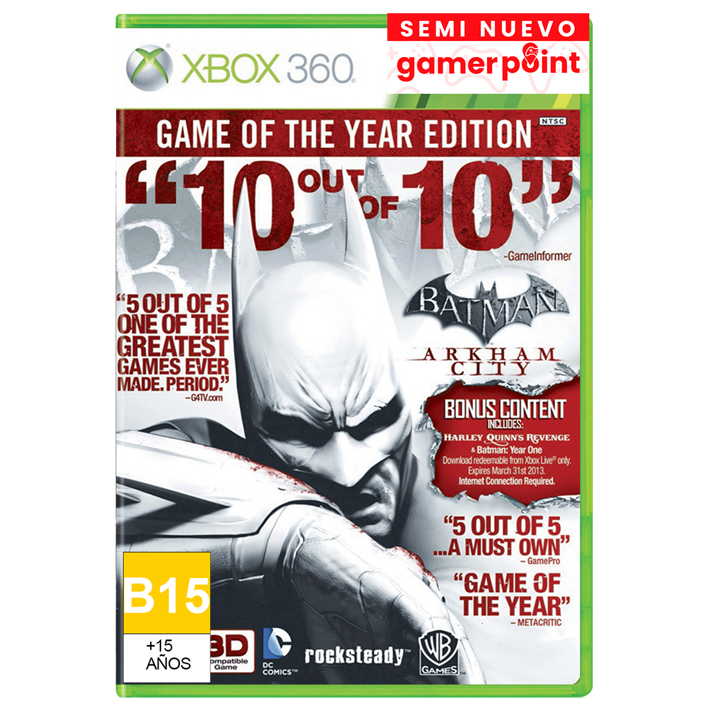 Batman Arkham City Goty Xbox 360  Usado