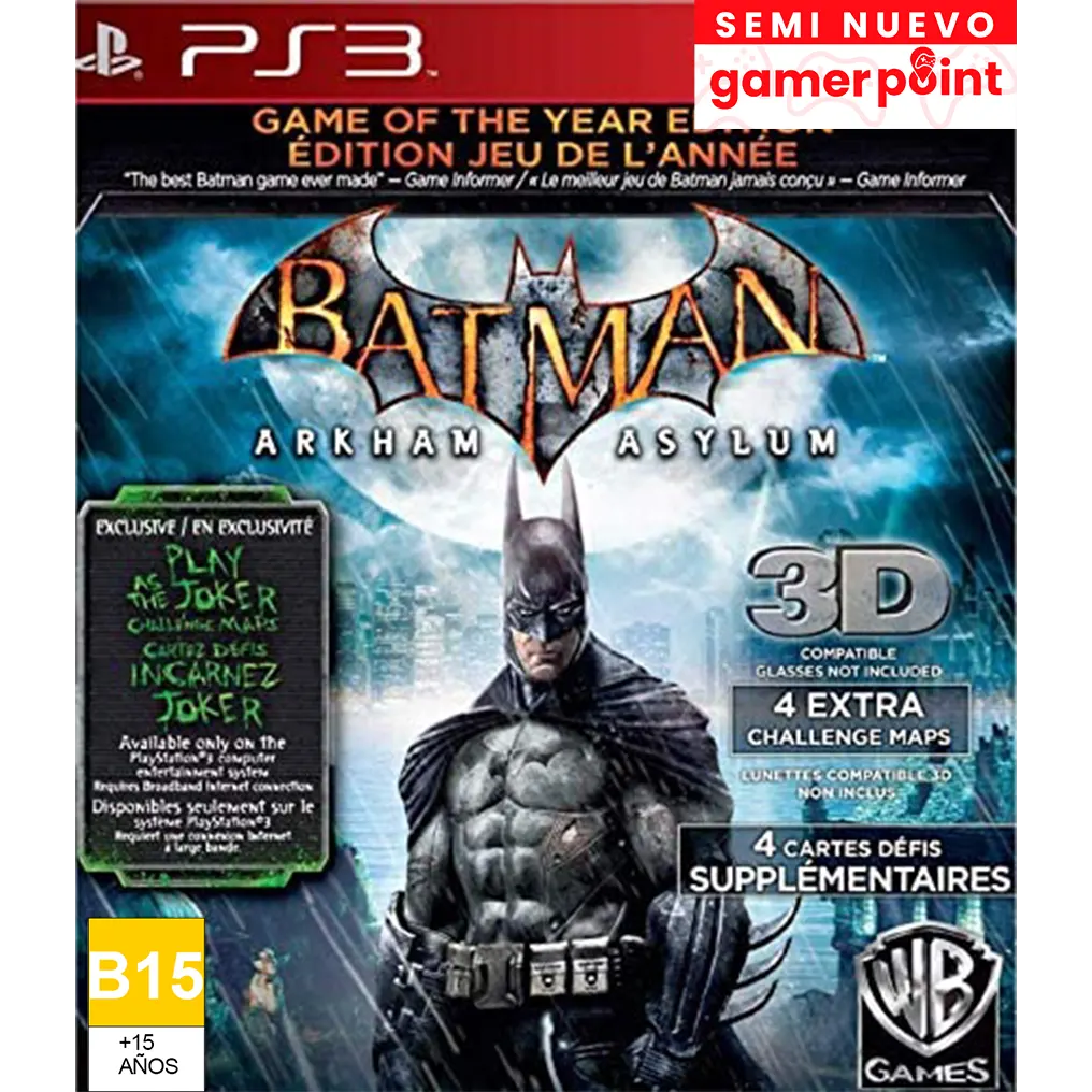 Batman Arkham Asylum Ps3  Usado