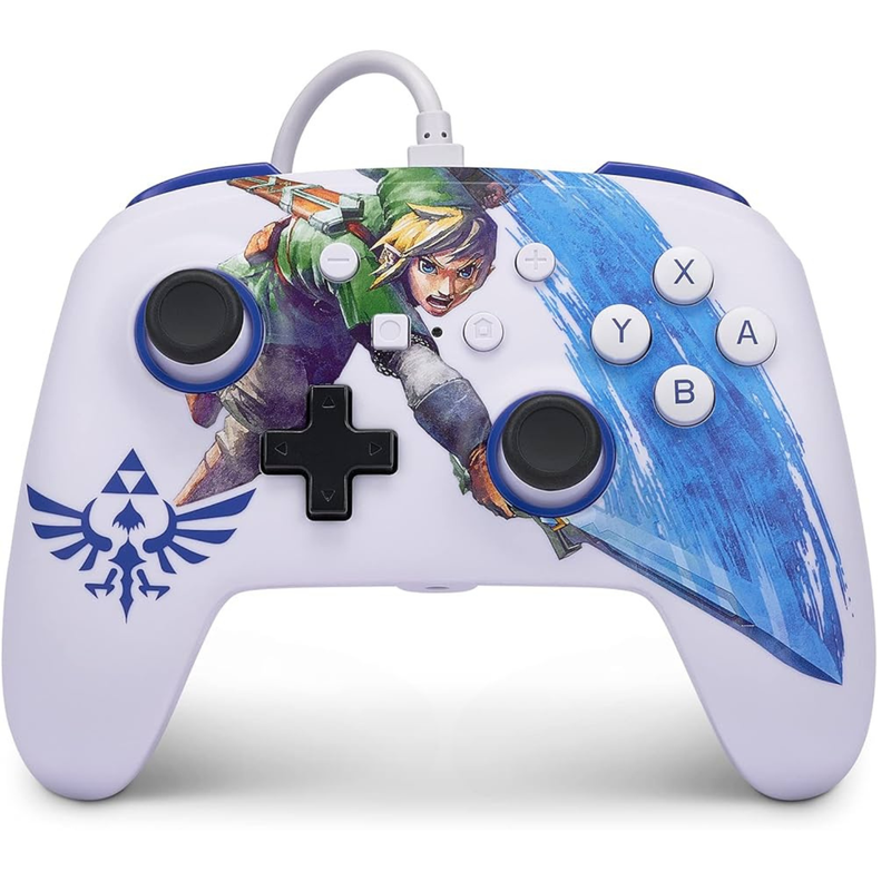 Control Alámbrico Master Sword Attack Zelda Link (White) (Power A) Nintendo Switch