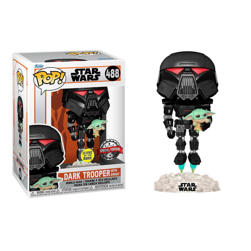 Funko Dark Trooper With Grogu Special Edition Glows In The Dark 488 (Star Wars)