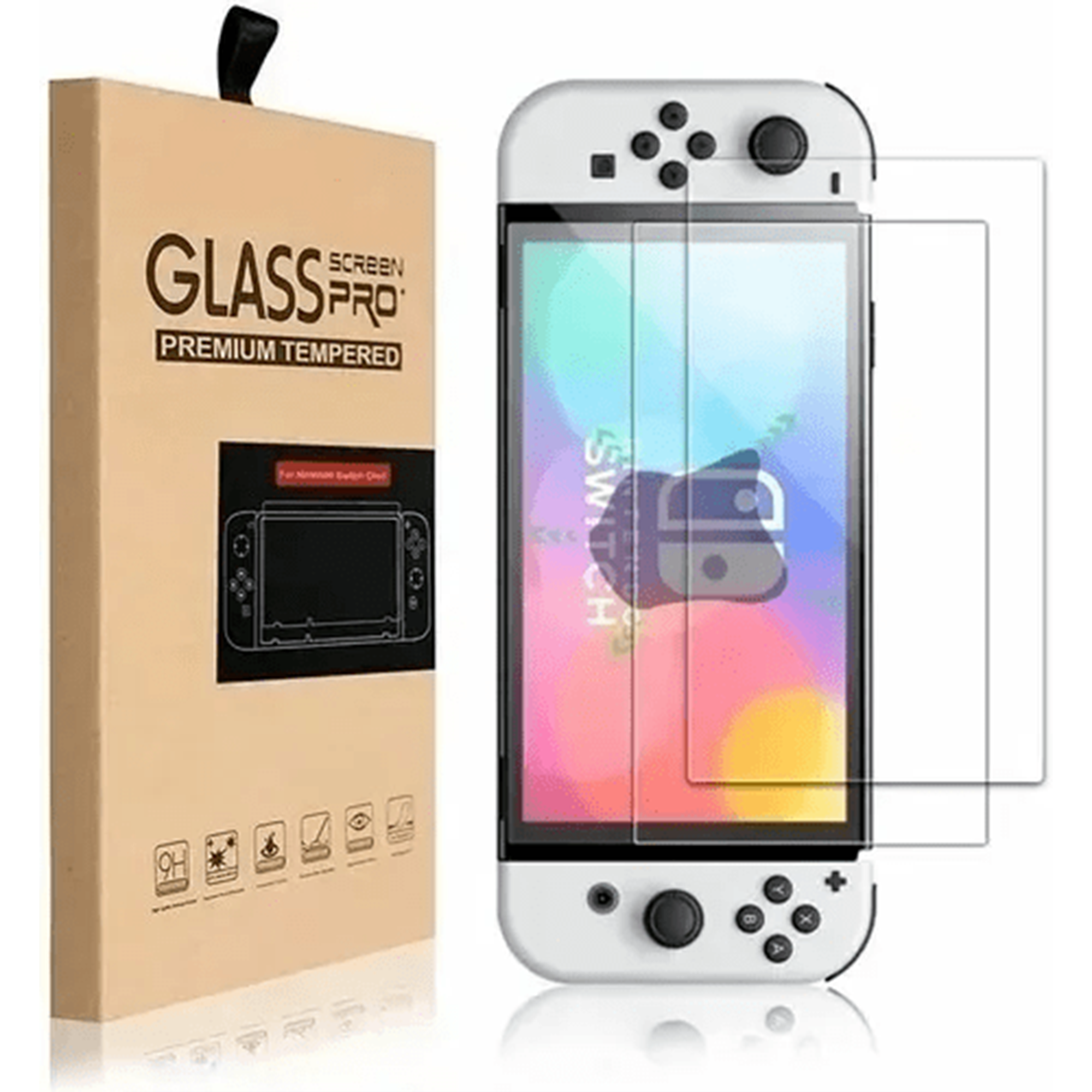 Mica Cristal Templado H9 Premium Para Nintendo Switch Oled Doble
