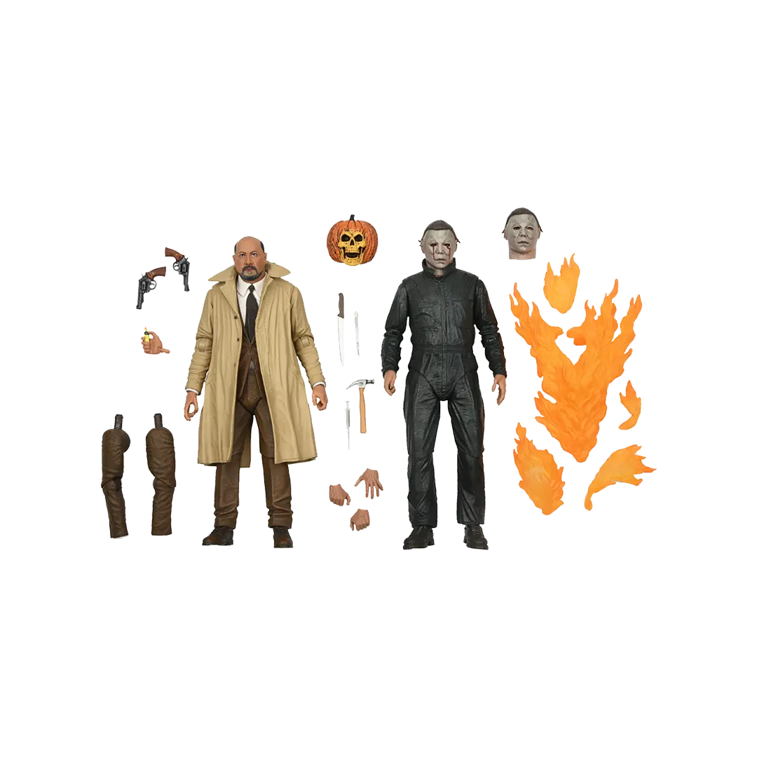 Neca Figura de Accion Ultimate: Halloween - Ultimate Michael Myers y Dr Loomis 2 pack 7 Pulgadas