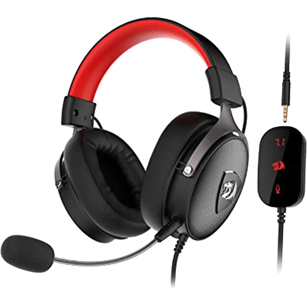 Redragon Headset Icon H520 Negro: Conexion 3.5Mm/Usb Desmontables + Sonido 7.1 Virtual Por Usb + Microfono Desmontable
